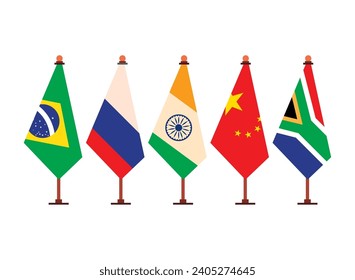 brics cooperation economic illustration isolated