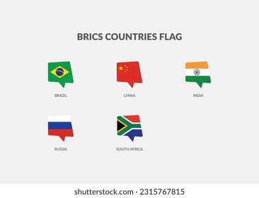 BRICS Countries Chat flag icon collection
