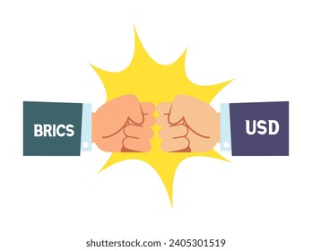 brics and dollars illustration design