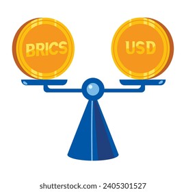 brics and dollars illustration design