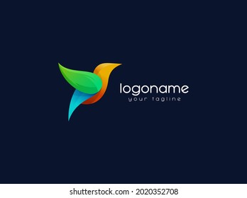 brid gradient logo design vector