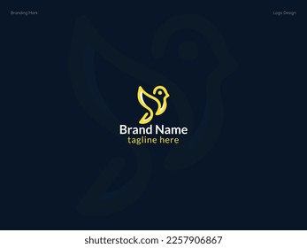 Brid logo design with line 