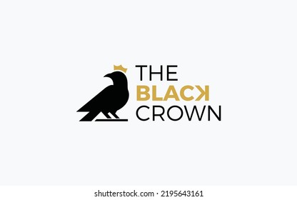 Brid logo with gold crown formed in simple and modern shape