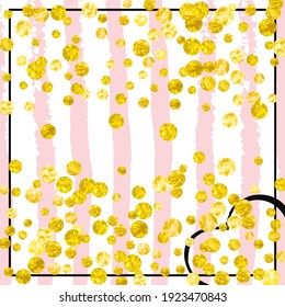 Bridal Background. Explosion Illustration. Decorative Particle. Yellow Festive Brochure. Christmas Flyer. Stripe Vintage Concept. Golden Abstract Textile. Pink Bridal Background