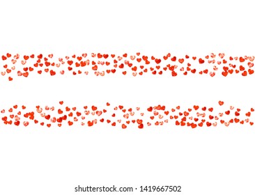 Bridal background with pink glitter hearts. Valentines day. Vector confetti. Hand drawn texture. Love theme for party invite, retail offer and ad. Bridal background template with heart.