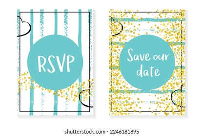 Bridal Banner. Mint Art. White Nursery Stardust. Hand Drawn Wallpaper Set. Golden Marriage Cover. Stripe Magic Flyer. Scatter Illustration. Turquoise Bridal Banner