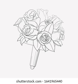 Bridal bouquet icon line element. Vector illustration of bridal bouquet icon line isolated on clean background for your web mobile app logo design.