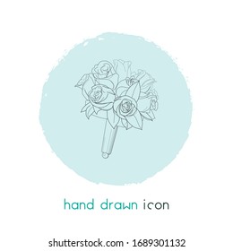 Bridal bouquet icon line element. Vector illustration of bridal bouquet icon line isolated on clean background for your web mobile app logo design.