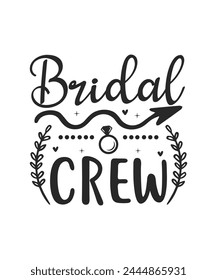 Bridal crew wedding bride groom svg