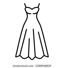 Bridal dress icon outline vector. Boutique marriage. Shower glamour svg