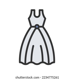 Bridal Dress icon vector image. Can also be used for Physical Fitness. Suitable for mobile apps, web apps and print media.