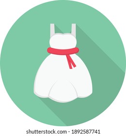 bridal dress vector flat colour icon