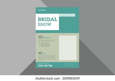 Bridal Expo Flyer Design Template. Decorative Bridal Poster Leaflet Design. 
 A4 Template, Brochure Design, Cover, Flyer, Poster, Print-ready