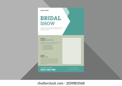 Bridal Expo Flyer Design Template. Decorative Bridal Poster Leaflet Design. 
 A4 Template, Brochure Design, Cover, Flyer, Poster, Print-ready