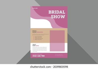 Bridal Expo Flyer Design Template. Decorative Bridal Poster Leaflet Design. 
 A4 Template, Brochure Design, Cover, Flyer, Poster, Print-ready