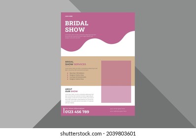 Bridal Expo Flyer Design Template. Decorative Bridal Poster Leaflet Design. 
 A4 Template, Brochure Design, Cover, Flyer, Poster, Print-ready