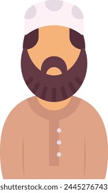 Braut oder Bräutigame Vater Avatar Vektorgrafik Ikone Design, Muslim Ehe Symbol, Islamische Hochzeit Brautzeichen Zeichen, Indischen Subkontinent Heirat Stock Illustration, männliche Vormund oder WALL Konzept