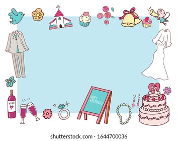 
Bridal illustration frame wedding cute