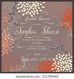 Bridal invitation card