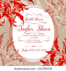 Bridal invitation card