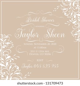 Bridal invitation card