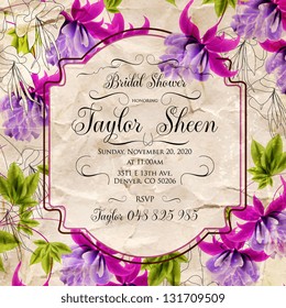 Bridal invitation card