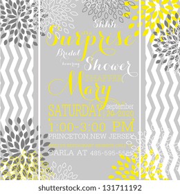 Bridal invitation card with abstract floral background.