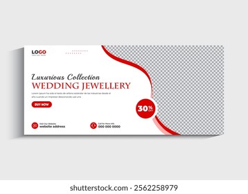 Bridal Jewelry social media cover or web banner template