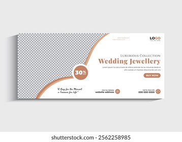 Bridal Jewelry social media cover or web banner template