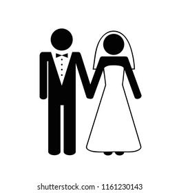 bridal pair man and woman pictogram vector illustration EPS10