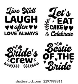 bridal party T-Shirt Design Digital Download Bundle