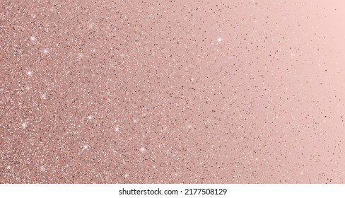 Bridal pink rose gold glitter vector background. Premium sparkles confetti invitation card background. Wedding, anniversary or birthday party design. Girly pink gold sequins. Shining stars falling.