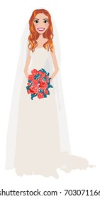Bridal portrait illustration perfect for your wedding memories! 