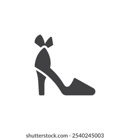 Bridal shoes vector icon. filled flat sign for mobile concept and web design. Wedding Shoes glyph icon. Symbol, logo illustration. Vector graphics