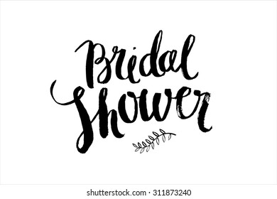 bridal shower brush calligraphy vector
