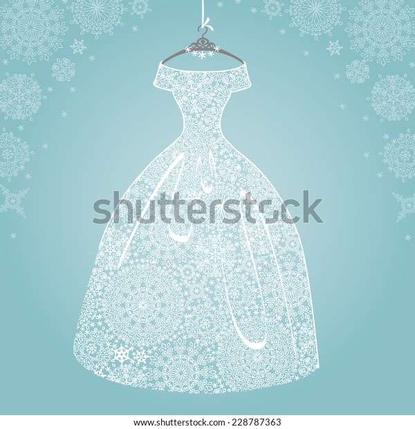 Bridal Shower Dresswinter Invitation Cardopenwork Wedding Stock