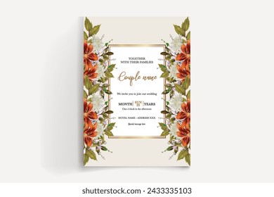 BRIDAL SHOWER FLORAL INVITATION TEMPLATE