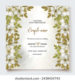 PLANTILLA DE INVITACIÓN FLORAL DE LA DUCHA NUPCIAL