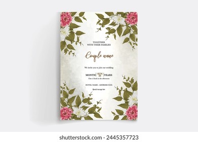 PLANTILLA DE INVITACIÓN FLORAL DE LA DUCHA NUPCIAL