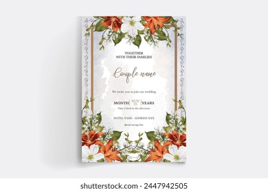 bridal shower floral invitation template