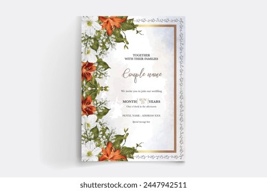 bridal shower floral invitation template