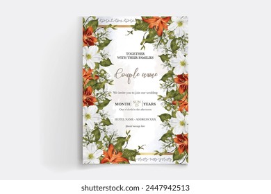 bridal shower floral invitation template