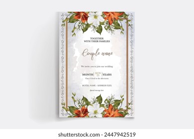 bridal shower floral invitation template