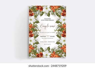 bridal shower floral invitation template