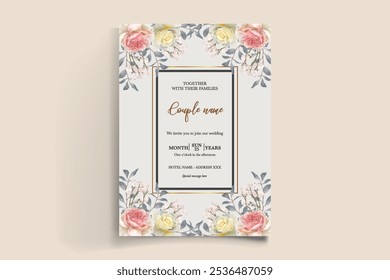 BRIDAL SHOWER FLORAL INVITATION TEMPLATE
