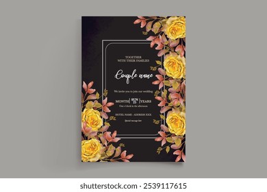 BRIDAL SHOWER FLORAL INVITATION TEMPLATE 