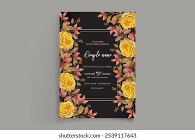 BRIDAL SHOWER FLORAL INVITATION TEMPLATE 