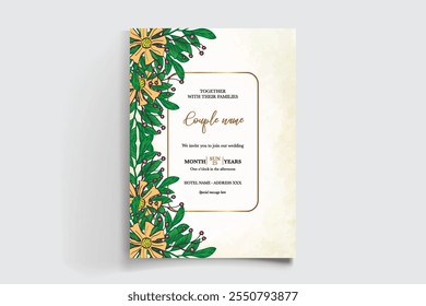 PLANTILLA DE INVITACIÓN FLORAL DE LA DUCHA NUPCIAL