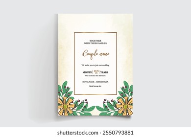 PLANTILLA DE INVITACIÓN FLORAL DE LA DUCHA NUPCIAL