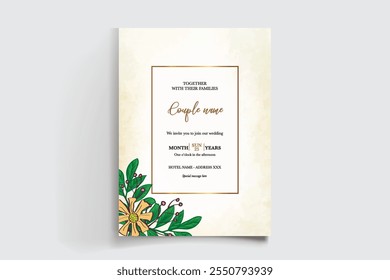 PLANTILLA DE INVITACIÓN FLORAL DE LA DUCHA NUPCIAL